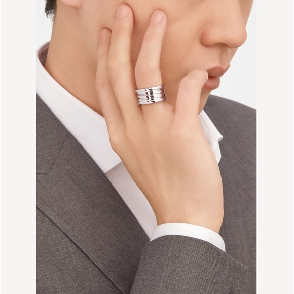 💍💍💍Authentic Unisex 18 Karat White Gold Bulgari Zero Ring Size 7-7.5 US - Picture 8 of 11